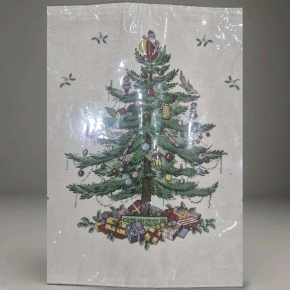 Set Of (4) Spode Christmas Tree Holiday Linen Dinner Placemats - Picture 3 of 5